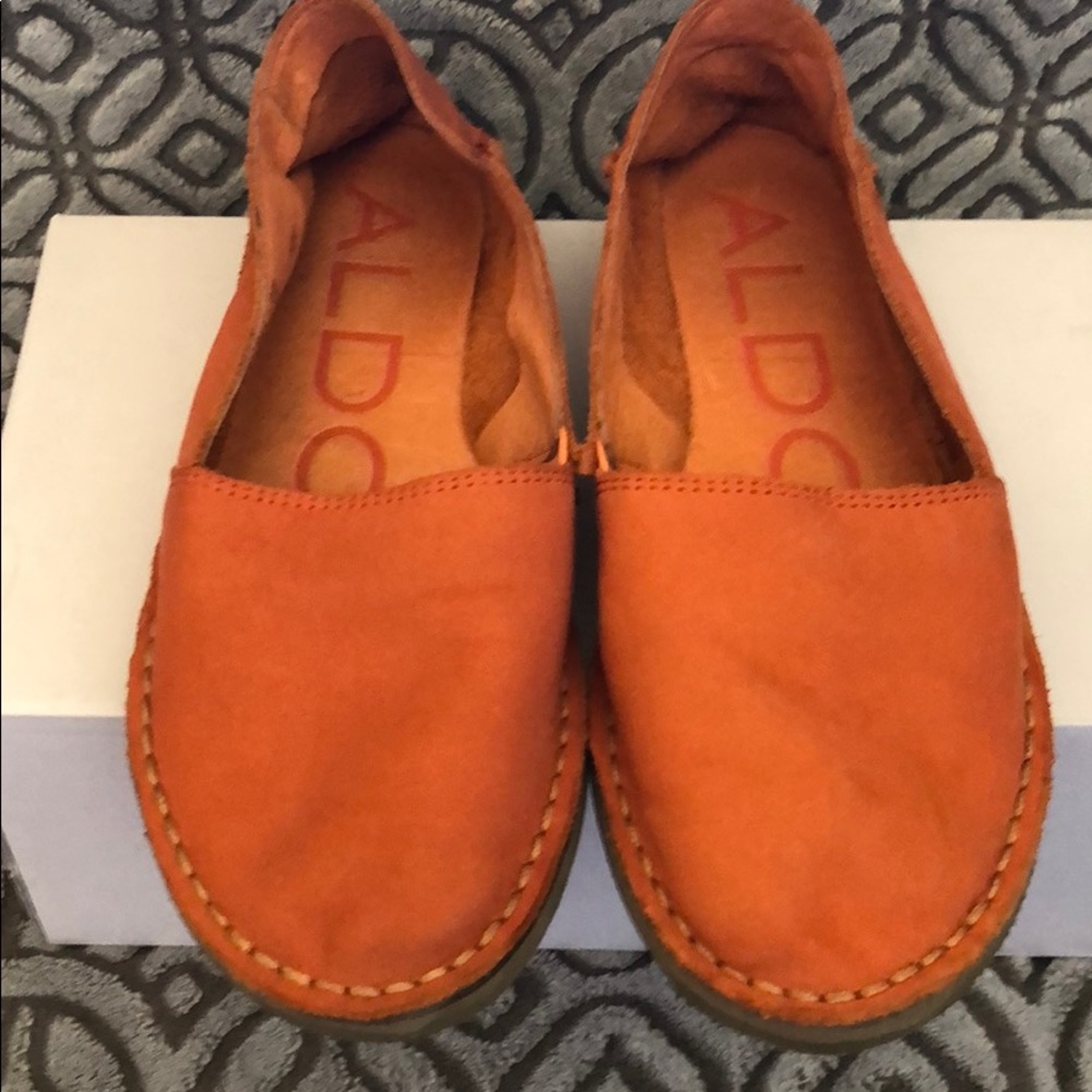 Aldo Orange Leather Flats